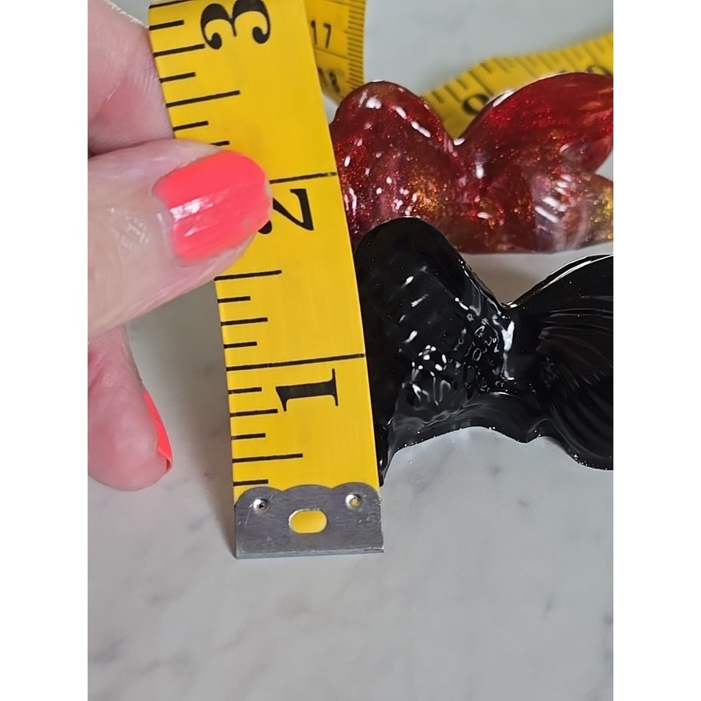 2 Resin Handmade Goldfish Black Red Decoration Gift. 612 - Picture 8 of 8